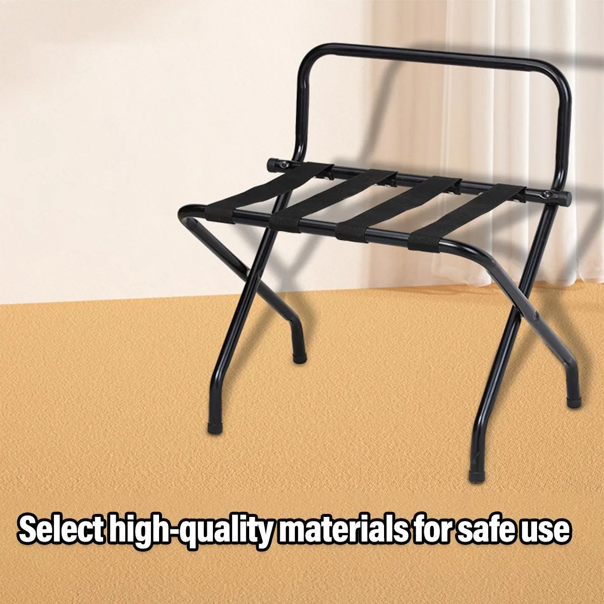 Stainless Steel Foldable Luggage Rack Portable Storage Stand for Suitcase Travel