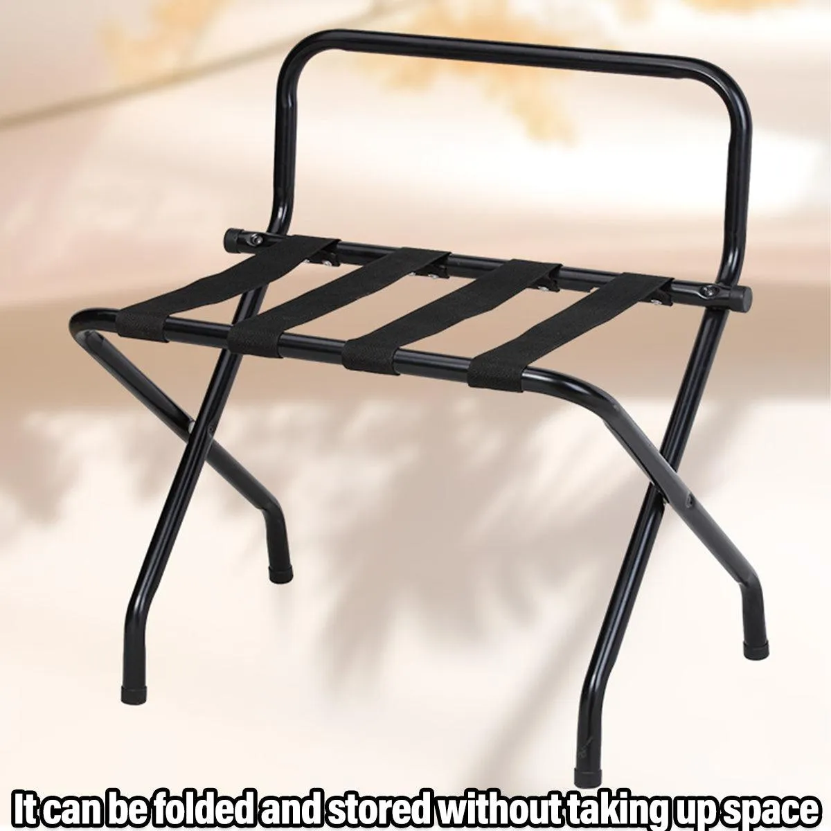Stainless Steel Foldable Luggage Rack Portable Storage Stand for Suitcase Travel