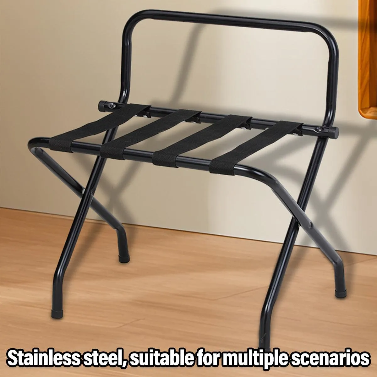 Stainless Steel Foldable Luggage Rack Portable Storage Stand for Suitcase Travel