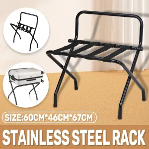 Stainless Steel Foldable Luggage Rack Portable Storage Stand for Suitcase Travel