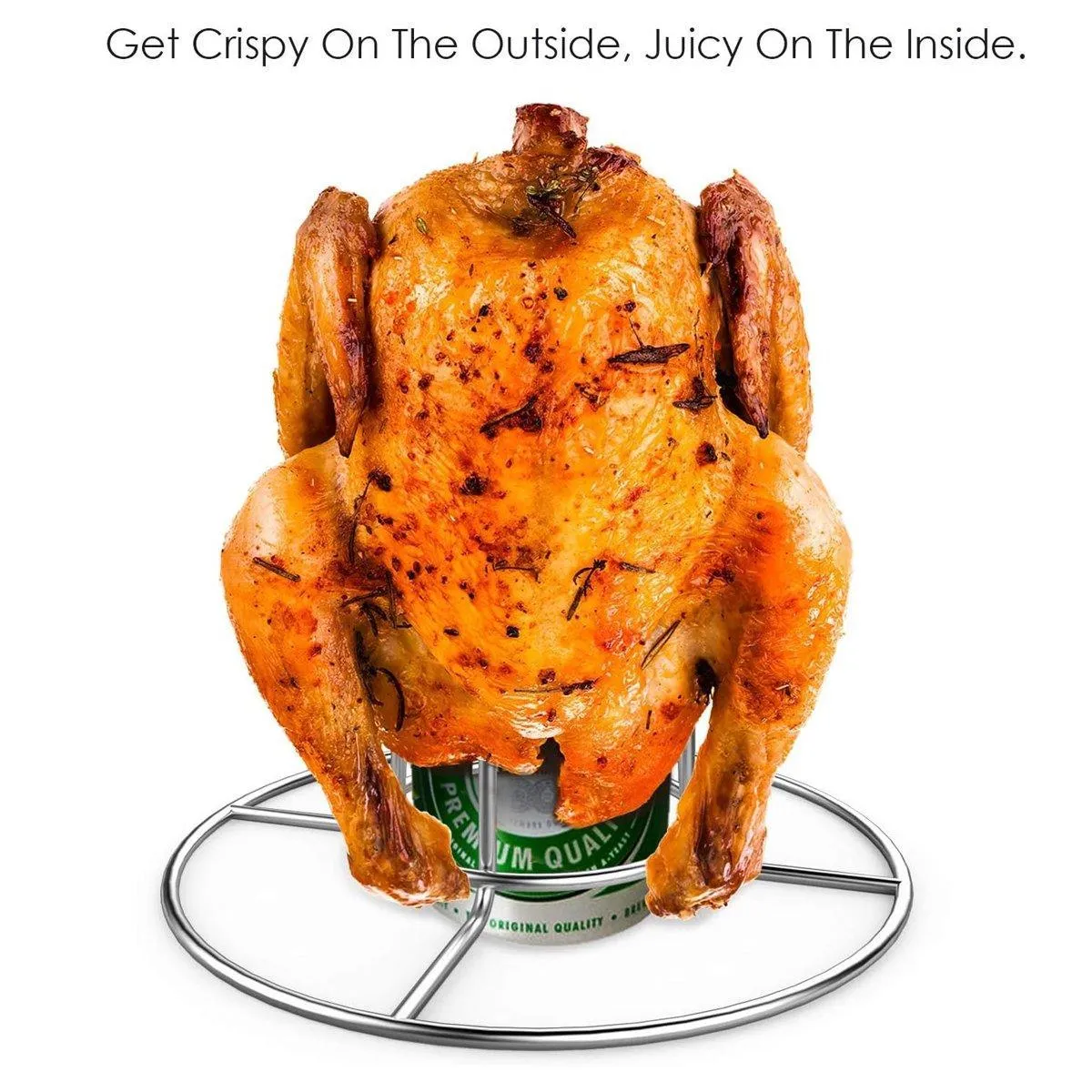 Stainless Steel Folding Chicken Roaster Rack BBQ Grill Stand Tool Holder Cooking