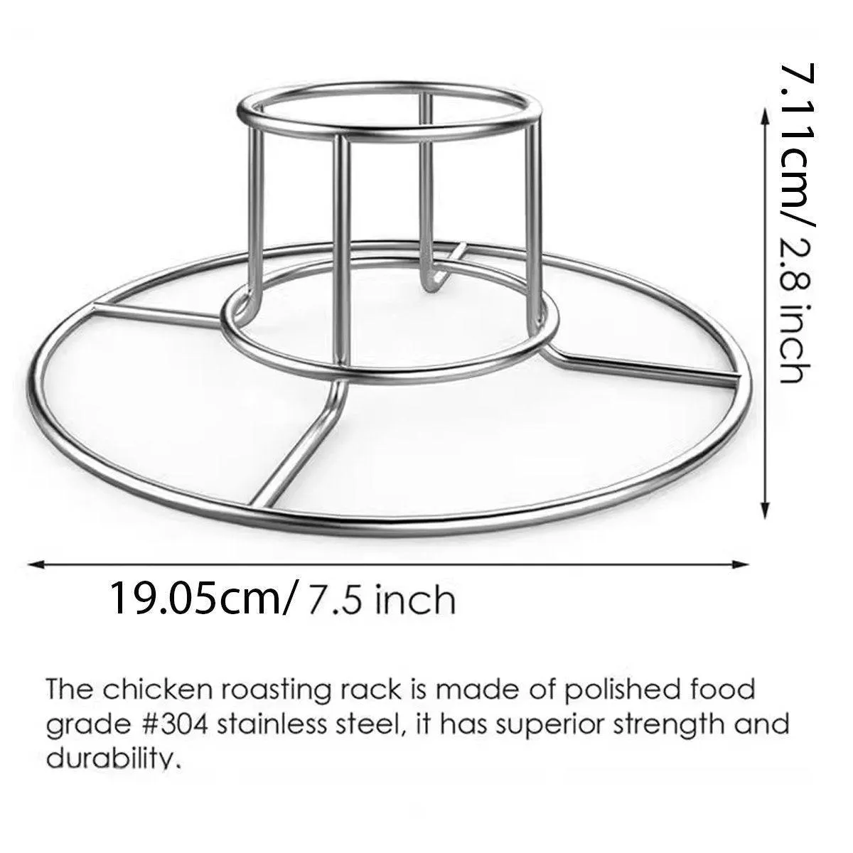 Stainless Steel Folding Chicken Roaster Rack BBQ Grill Stand Tool Holder Cooking