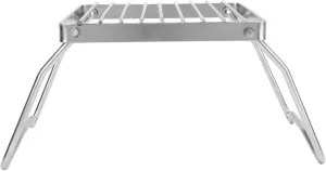 STAINLESS STEEL FOLDING GRILL CAMPING STOVE RACK NET - PORTABLE BBQ GRATE FOR PICNICS AND BACKPACKING