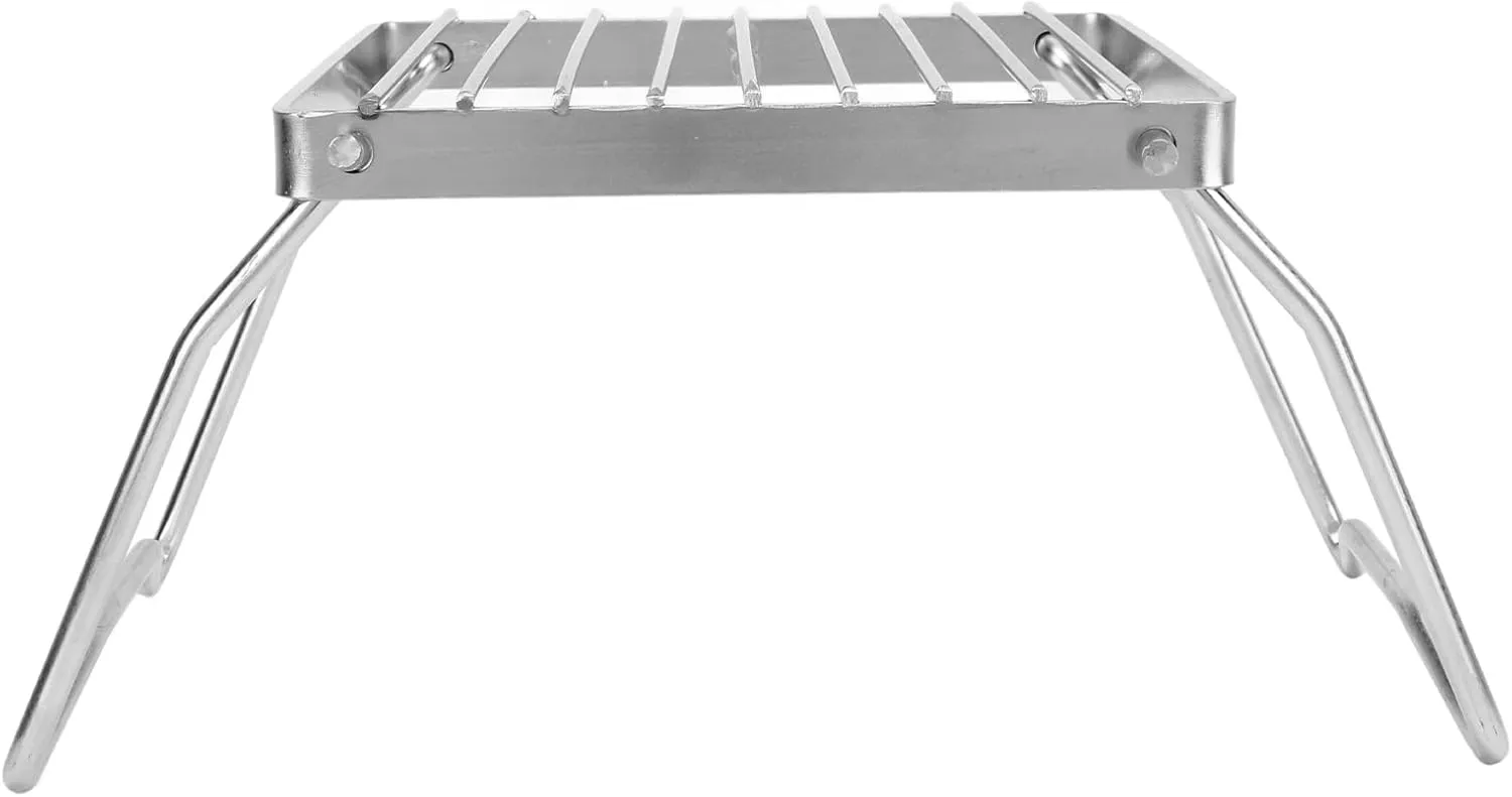 STAINLESS STEEL FOLDING GRILL CAMPING STOVE RACK NET - PORTABLE BBQ GRATE FOR PICNICS AND BACKPACKING