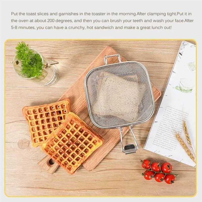 Stainless Steel Sandwich Grill - Mesh Cooking Tool