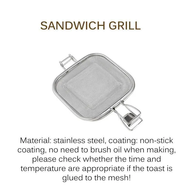 Stainless Steel Sandwich Grill - Mesh Cooking Tool