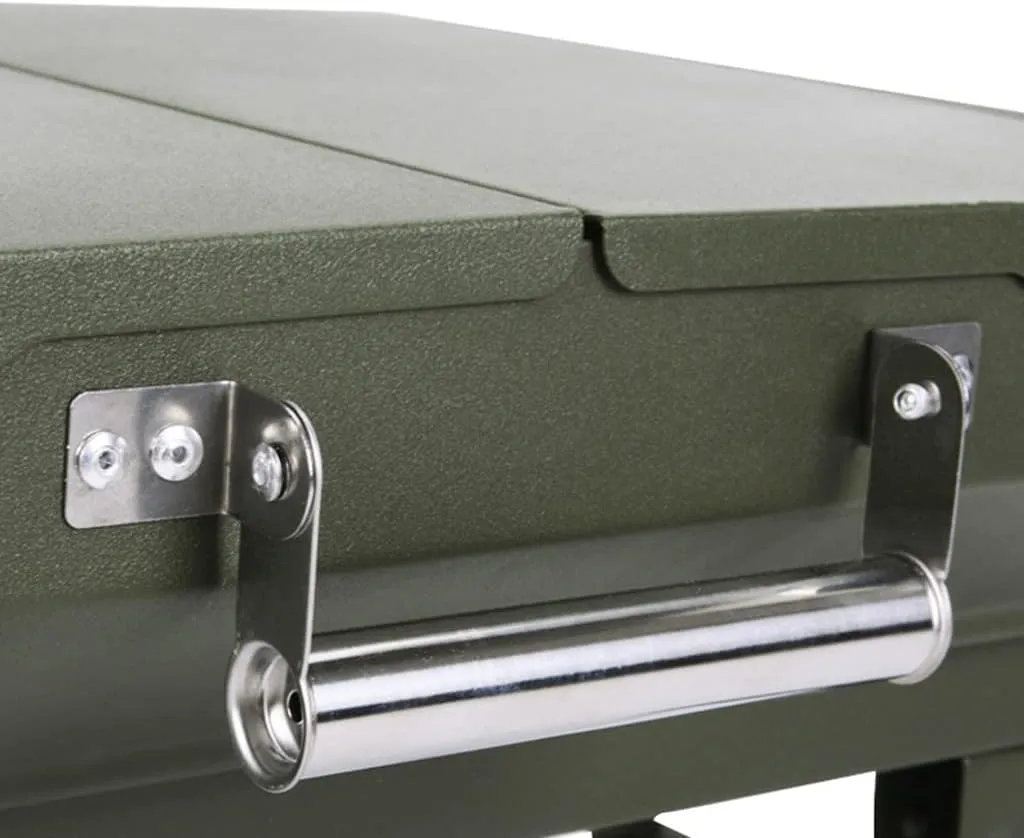 Stainless Steel Small Charcoal Grill, Portable Folding BBQ Grill Set,for Outdoor Cooking Camping Hiking Picnics (Red 42 * 29 * 37cm)