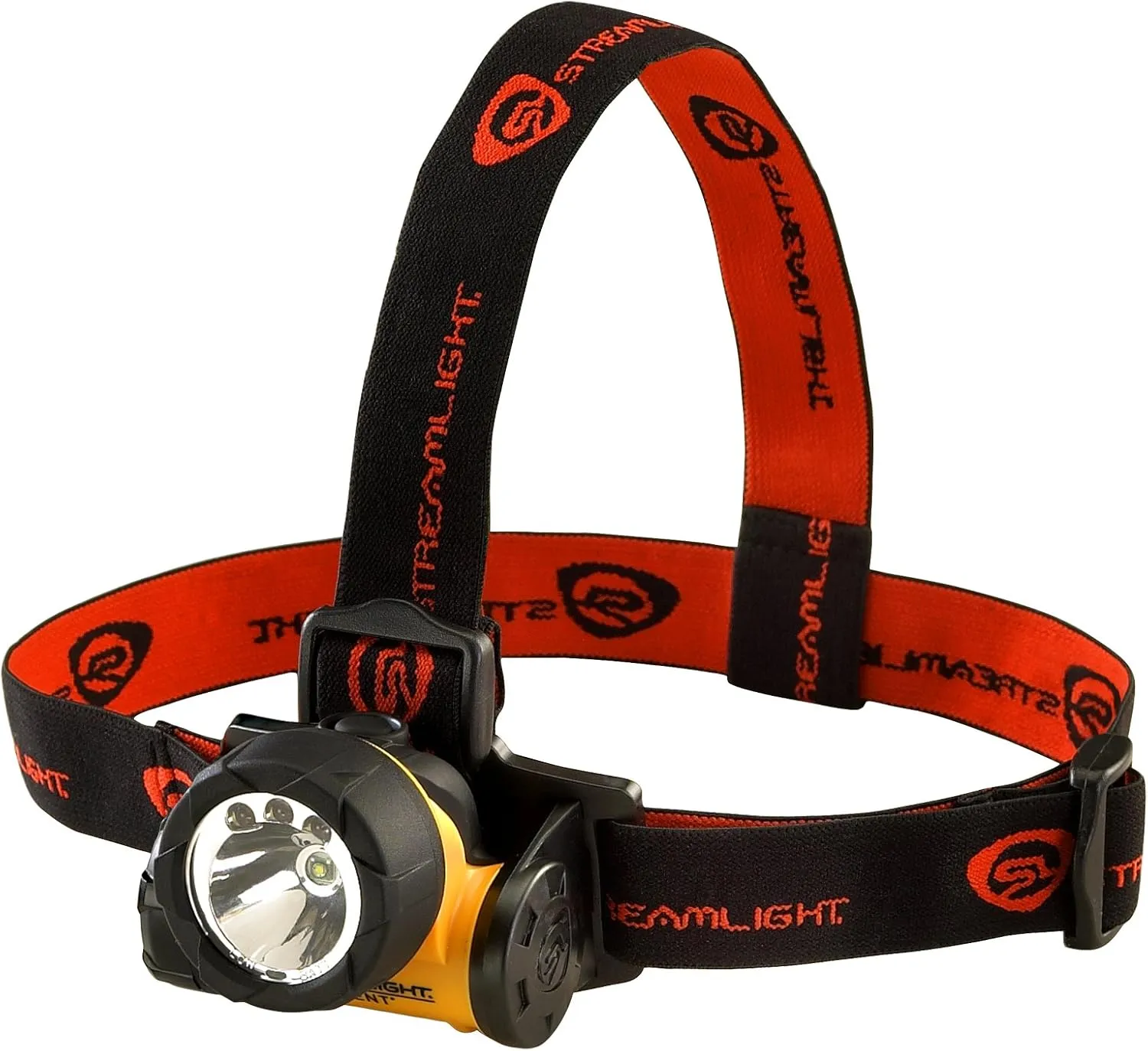 Streamlight 61050 Trident 80-Lumen LED Headlamp with Elastic Head Strap, and Rubber Hard Hat Strap, Yellow