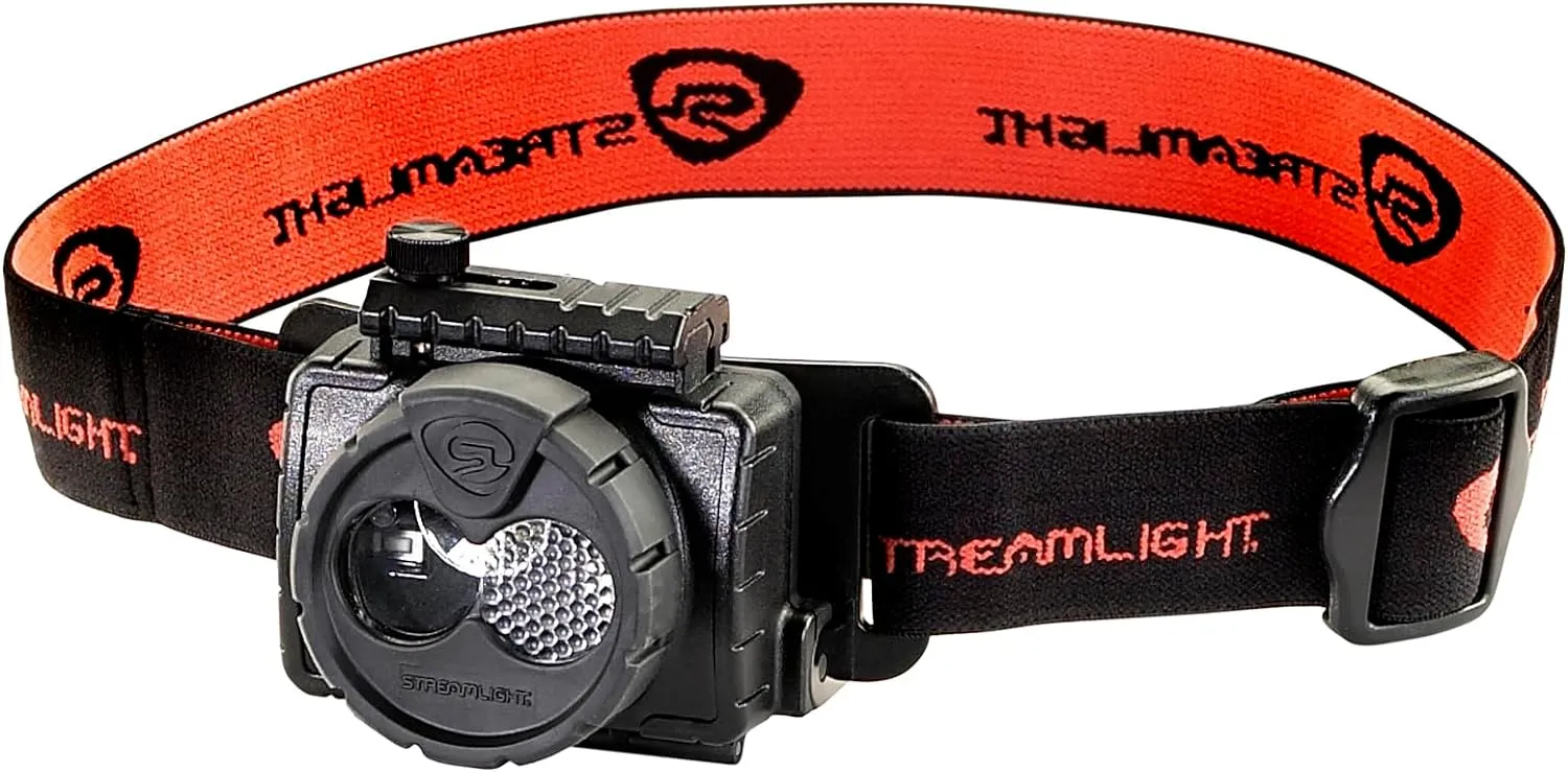Streamlight 61603 Double Clutch USB 125-Lumen Multi-Fuel LED Headlamp with 120V AC Charging System, Elastic Head Strap, Rubber Hard Hat Strap, and USB Cable, Black