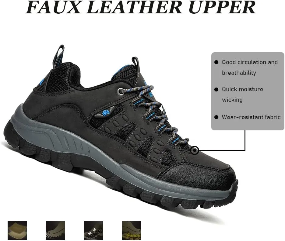 Succttssful Mens Hiking Shoes Waterproof Lightweight Outdoor Low-Top Climbing Shoes for Trekking Training Mountaineer Camping Trail