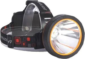 Super Bright Headlamp Coon Hunting Belt Headlight Rechargeable LED Spotlight with Power Supply, Waterproof Flashlight for Garden Outdoor Camping Fishing Hunting Hiking (Yellow Light)