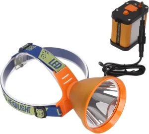 Super Bright LED Rechargeable HeadLamp Flashlight Torch HeadLamp with 6400mAh Lithium Battery for Mining Camping Hiking Fishing