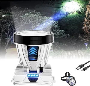 Super Bright Rechargeable High Power Headlamp, 90000 Lumen High Power Led Head Lamp, Head Lights for Forehead Battery Powered, Waterproof Spotlight for Outdoor Camping, Fishing, Hunting