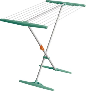 Superdry Basic 40804 Clothes Airer with Washing Line, Drying Length 11 m, Colour Mint, Aluminium for Bathroom and Balcony