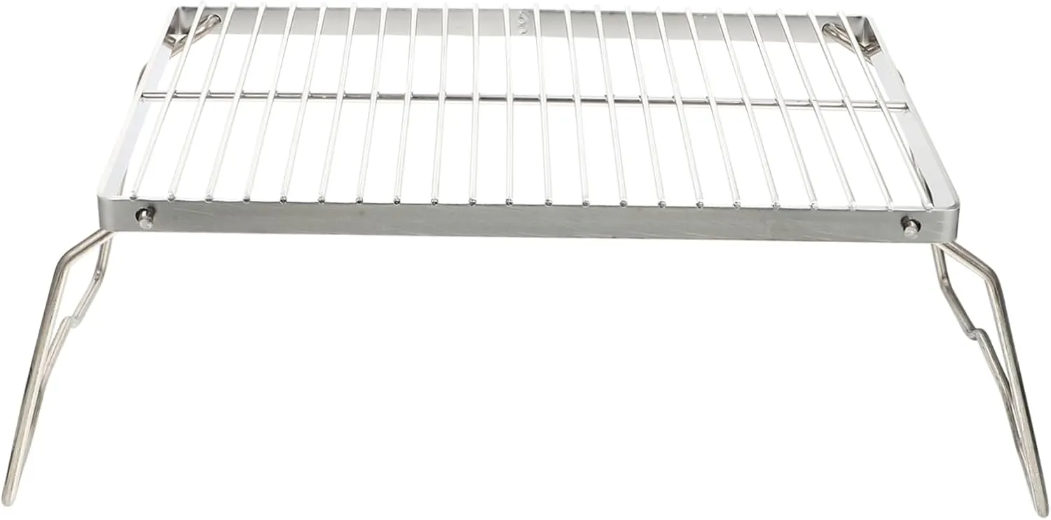 SUPVOX Double Sided Folding Grill Portable Outdoor BBQ Camping Grill Stainless Steel Compact Design