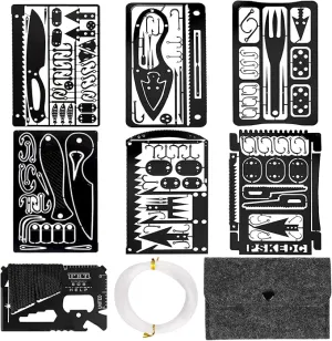 Survival Card Multitool Camping Fishing Tool with Fishing Line and Survival Credit Card Tools EDC Wallet Multifunctional Survival Tool for Outdoor Hunting Fishing Hiking