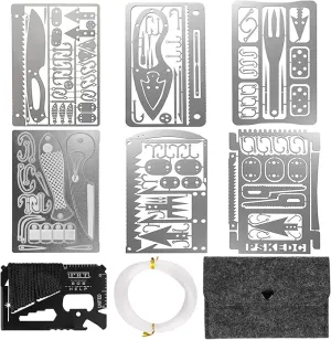 Survival Card Multitool Camping Fishing Tool with Fishing Line and Survival Credit Card Tools EDC Wallet Multifunctional Survival Tool for Outdoor Hunting Fishing Hiking