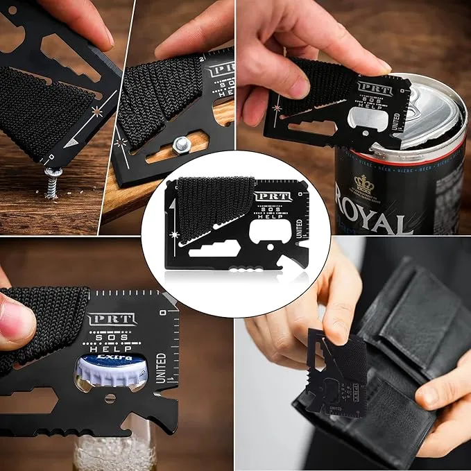 Survival Card Multitool Camping Fishing Tool with Fishing Line and Survival Credit Card Tools EDC Wallet Multifunctional Survival Tool for Outdoor Hunting Fishing Hiking
