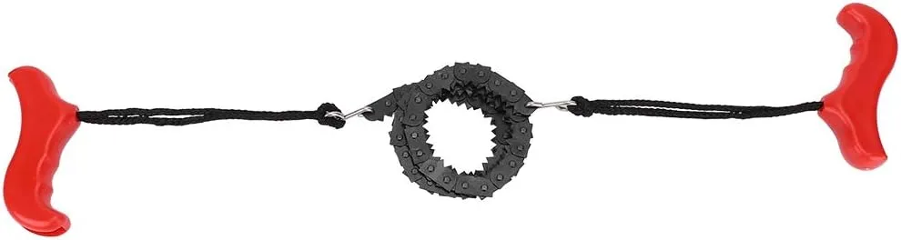 Survival Pocket Chain Saw Hand Chainsaw, Lightweight and Compact Size, Curf for Camping, Hiking, Saw Wood, Bone, Plastic, with Ferromanganese Material and Long Service Time