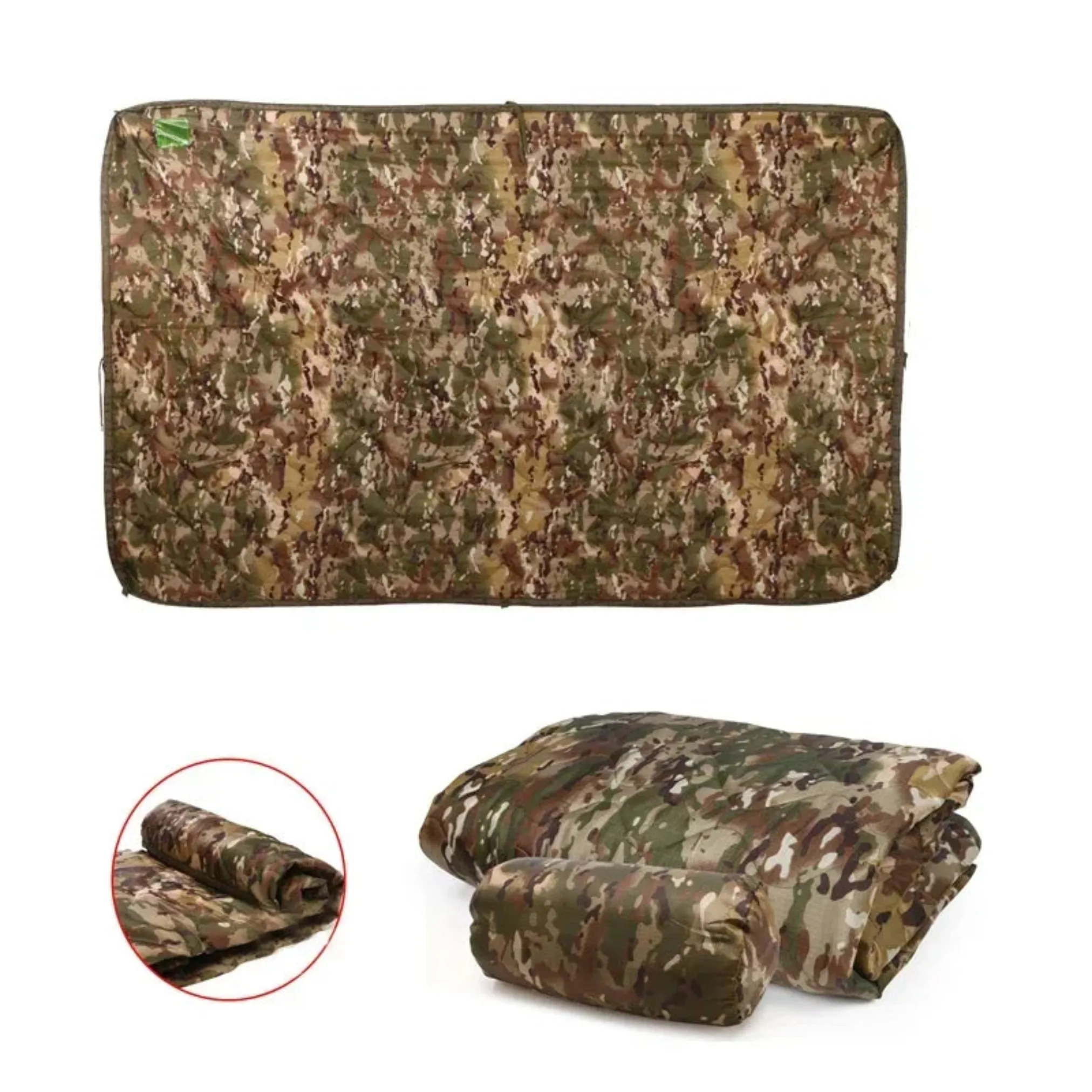 Tactical Army Poncho Liner Camouflage Blanke - Waterproof Camouflage Poncho, Quilted Blanket Cover Suitable for Camping, Shooting, Hunting