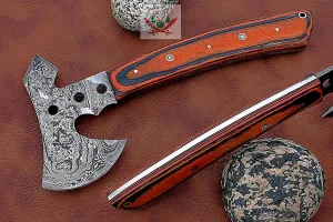 Tactical Combat Custom Made Damascus Steel Hunting Axe/Throwing Hatchets Smart Axe FBA-0023 / Camping & Hiking/Compact Axe/Birthday Gift