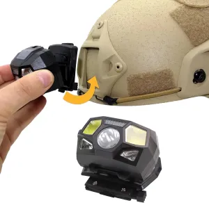 Tactical Helmet Light Flashlight, 800 Lumen Ultra Bright LED Rechargeable with White Red Light Waterproof Motion Sensor Head Lamp,5 Mode for Outdoor Camping Running Hiking