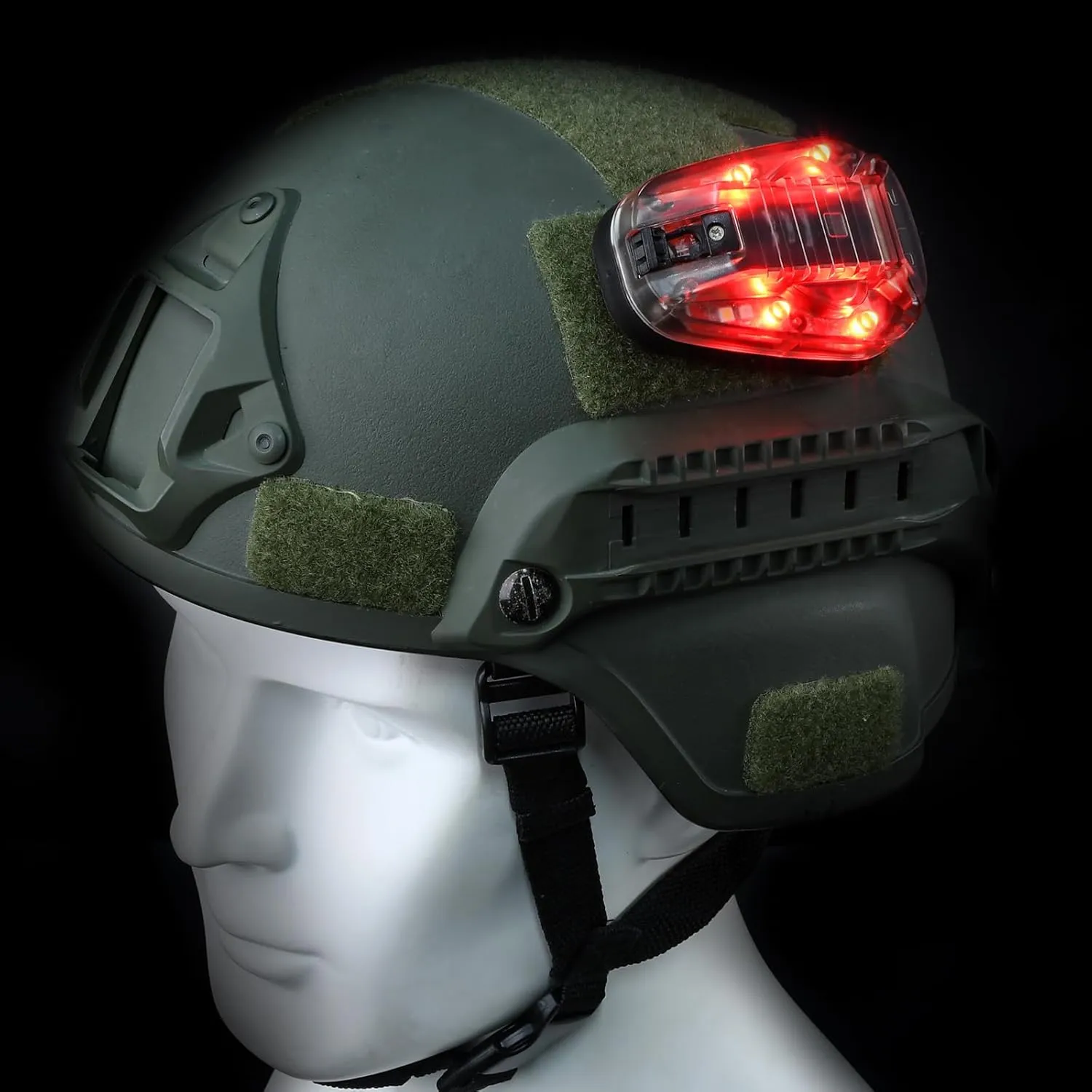 Tactical Helmet Light Military, 4 Modes with IR Strobe/Constant   Constant Red Light   Constant Red & Strobe White LED, Survival Signal Identification Light for Outdoor Sports