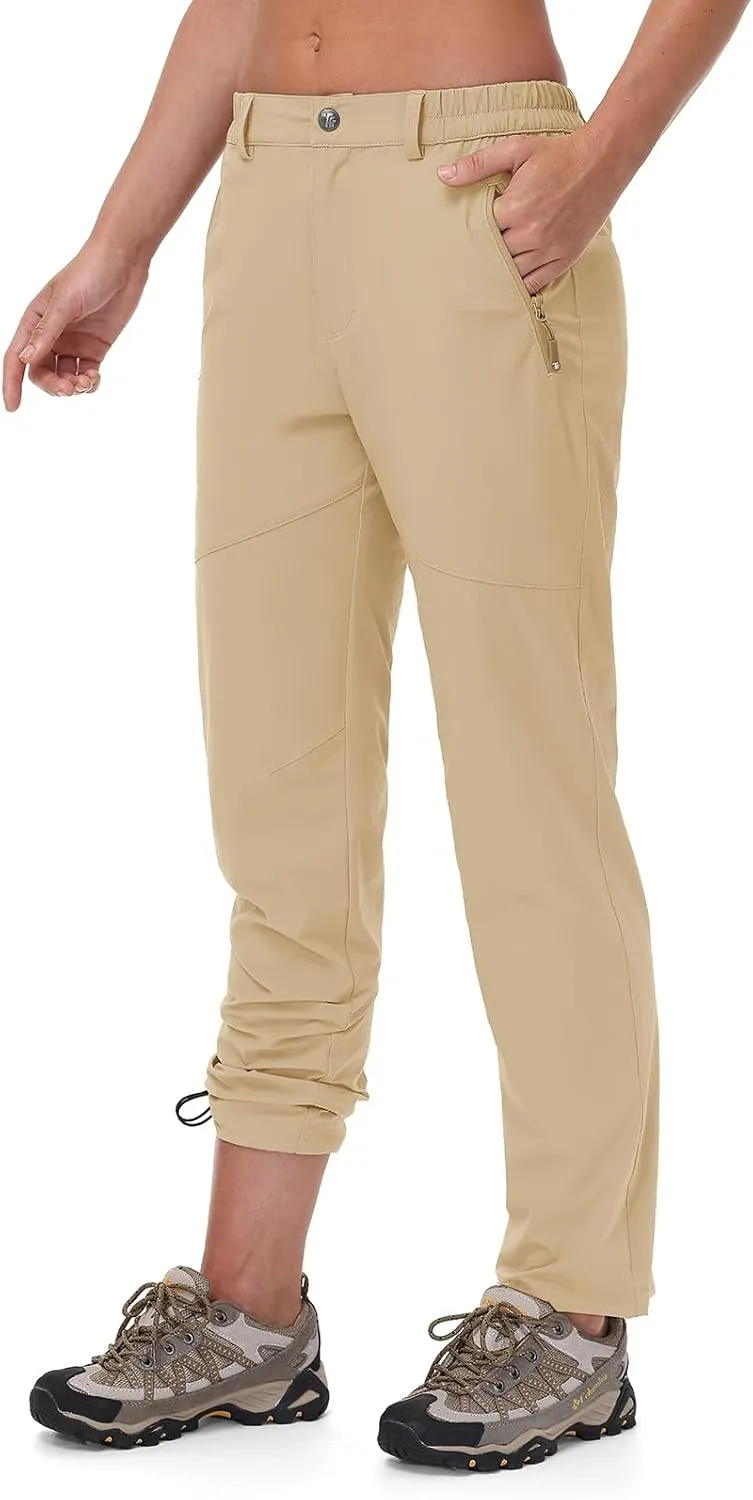 TBMPOY Women's Lightweight Hiking Pants Water Resistant Quick Dry Travel Work Outdoor Fishing Pants Zipper Pockets