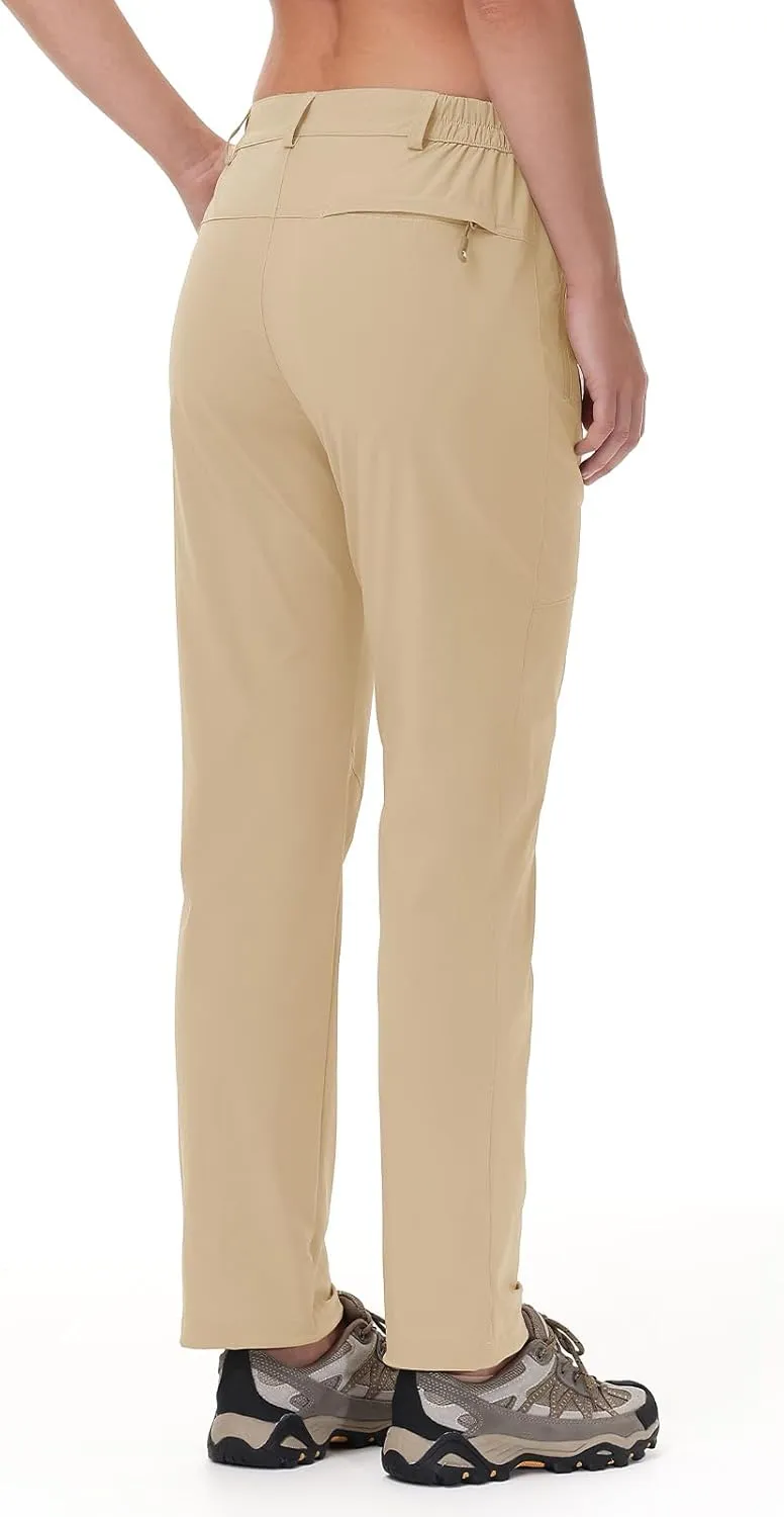 TBMPOY Women's Lightweight Hiking Pants Water Resistant Quick Dry Travel Work Outdoor Fishing Pants Zipper Pockets