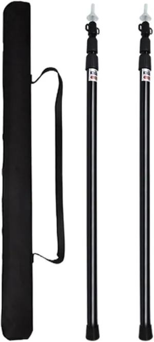 Tent Pole Support Frames Kit Outdoor Support， Thicken Aluminum Alloy Tent Pole Adjustable Tent Support Rods Beach Shelter Tarp Awning Pole Poles for Camping Hiking Tent Warterproof Sail(Black)