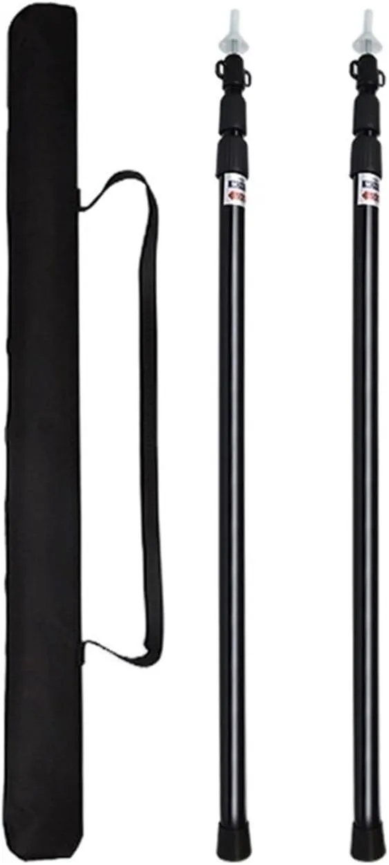Tent Pole Support Frames Kit Outdoor Support， Thicken Aluminum Alloy Tent Pole Adjustable Tent Support Rods Beach Shelter Tarp Awning Pole Poles for Camping Hiking Tent Warterproof Sail(Black)