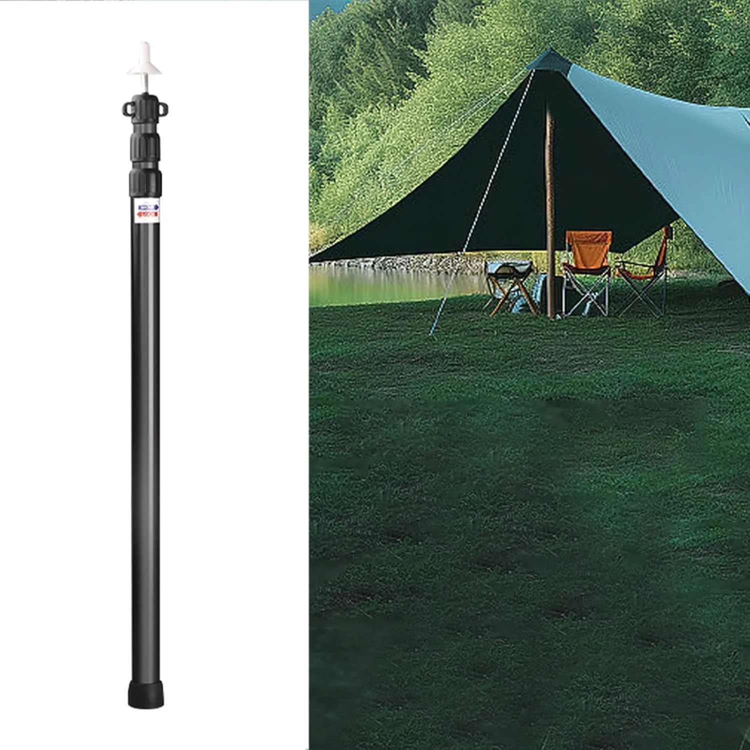 Tent Poles, Canvas Tent Accessories, Aluminum Alloy Rods, Telescopic Awning Poles, for Hiking, Porches,