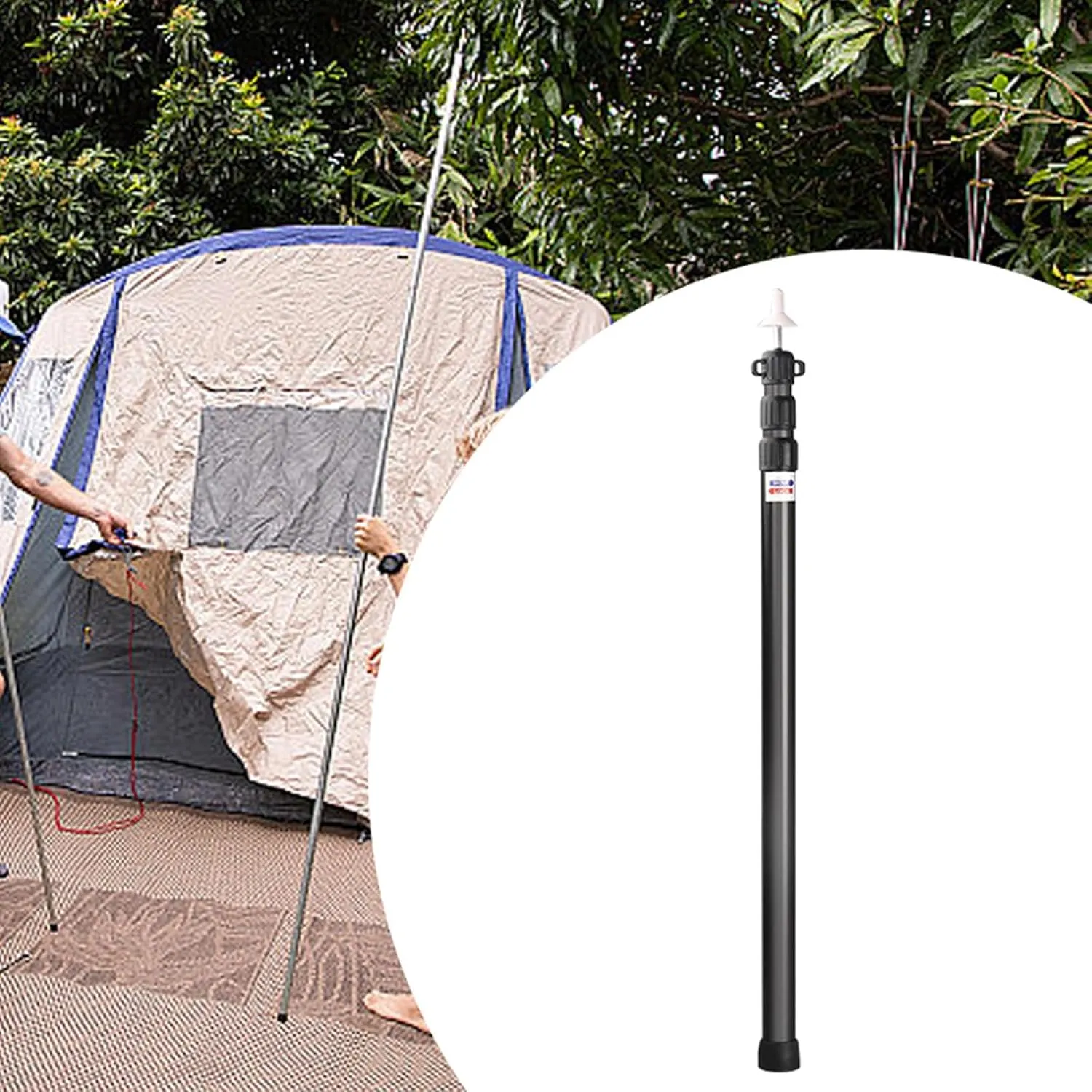 Tent Poles, Canvas Tent Accessories, Aluminum Alloy Rods, Telescopic Awning Poles, for Hiking, Porches,
