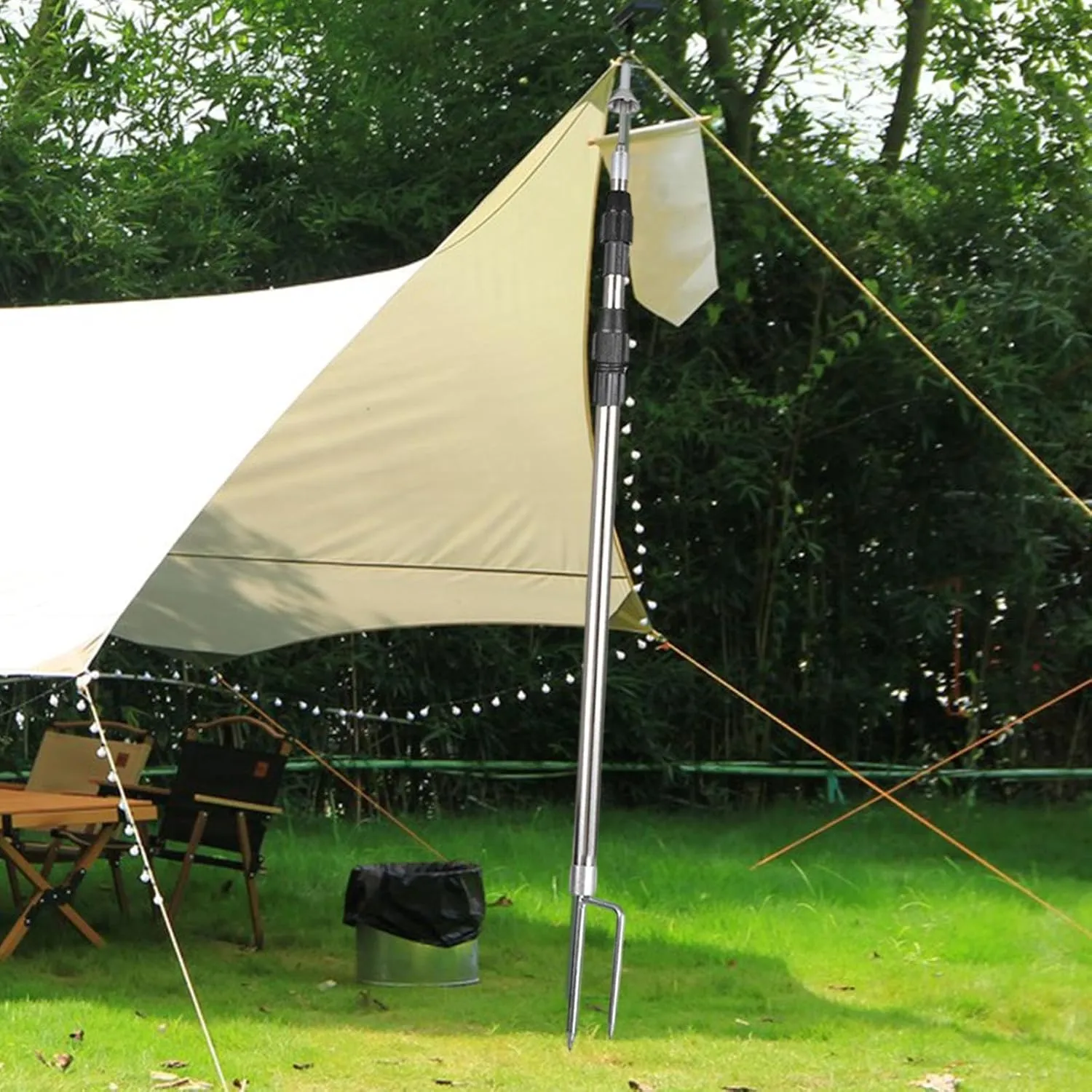 Tent Poles for Tarp Replacement Poles Beach Shelter Removable Support Pole Awning Poles Stainless Steel Tent Pole for Awning