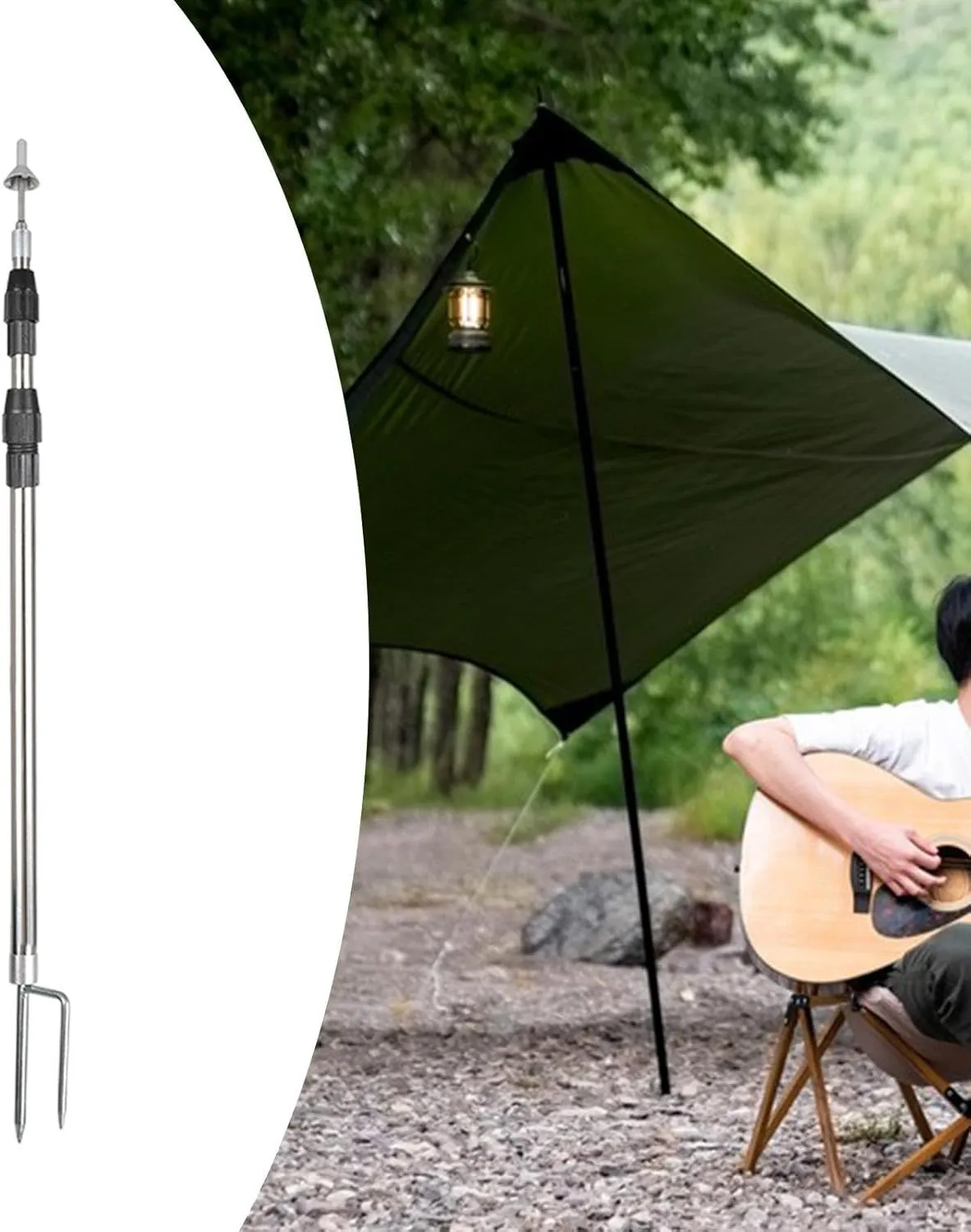 Tent Tarp Poles Canopy Poles Lightweight Beach Shelter Portable Removable Tent Pole Replacement Poles for Backpacking Outdoor