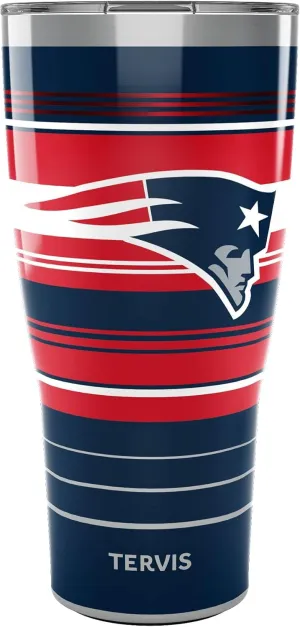 Tervis Traveler NFL New England Patriots - Hype Stripes Triple Insulated Insulated Tumbler Travel Cup Keeps Drinks Cold & Hot, 30oz, Stainless Steel