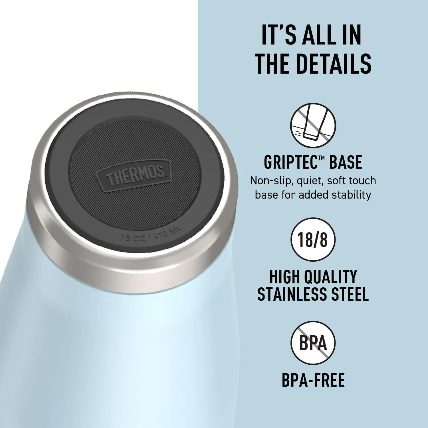 THERMOS ICON SERIES, Stainless Steel Mug, Glacier, 16 oz