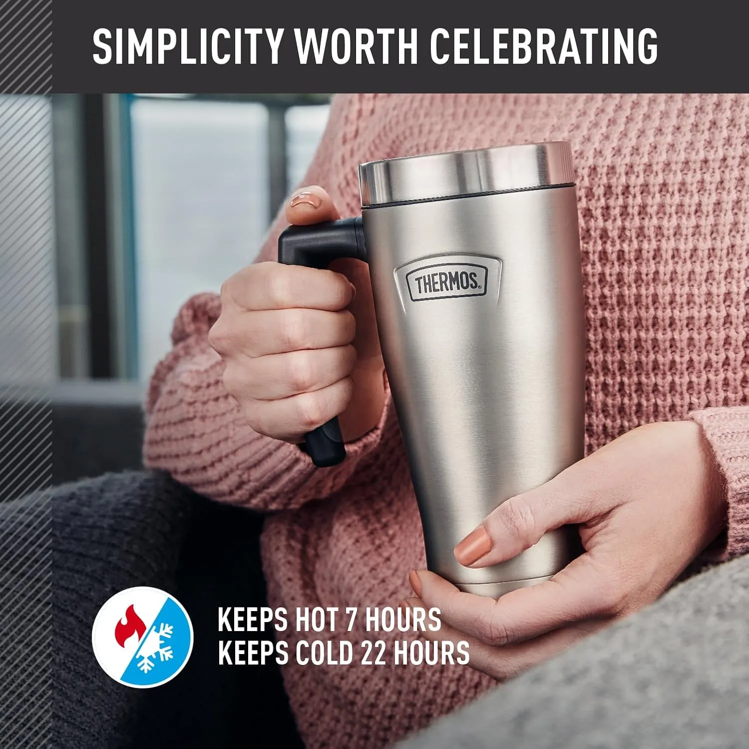 THERMOS ICON SERIES, Stainless Steel Mug, Glacier, 16 oz