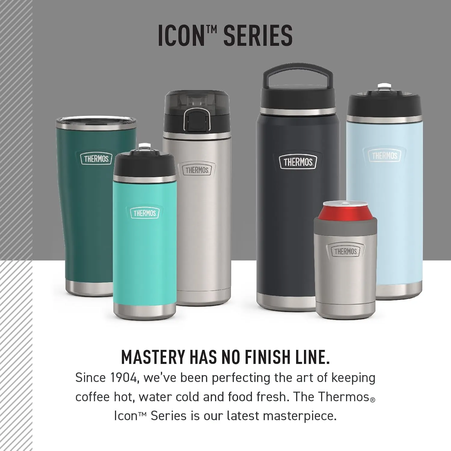 THERMOS ICON SERIES, Stainless Steel Mug, Matte Stainless Steel, 16 oz