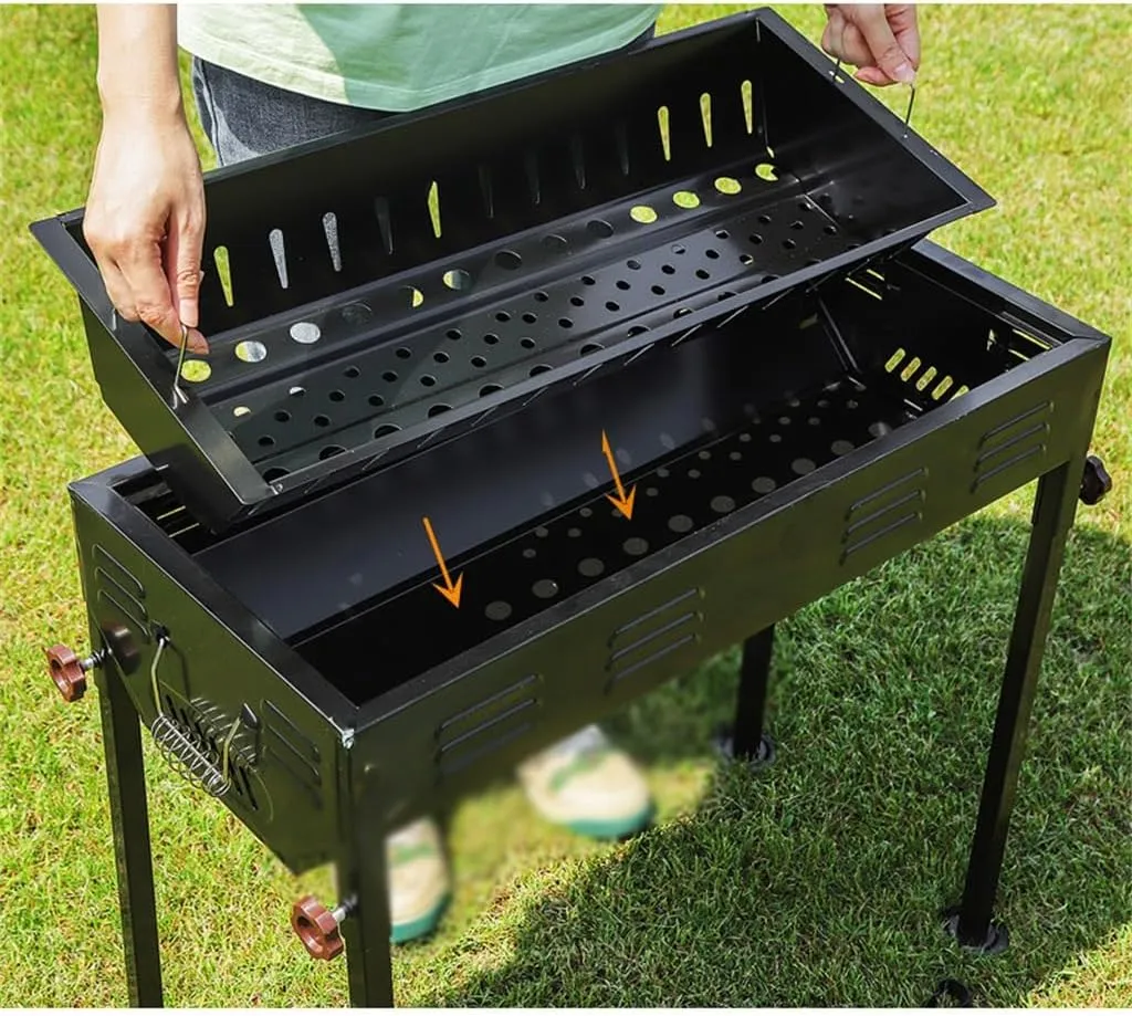 Thickened BBQ Barbecue Grill BBQ Camping Barbecue Charcoal Home Outdoor Portable Barbecue Rack