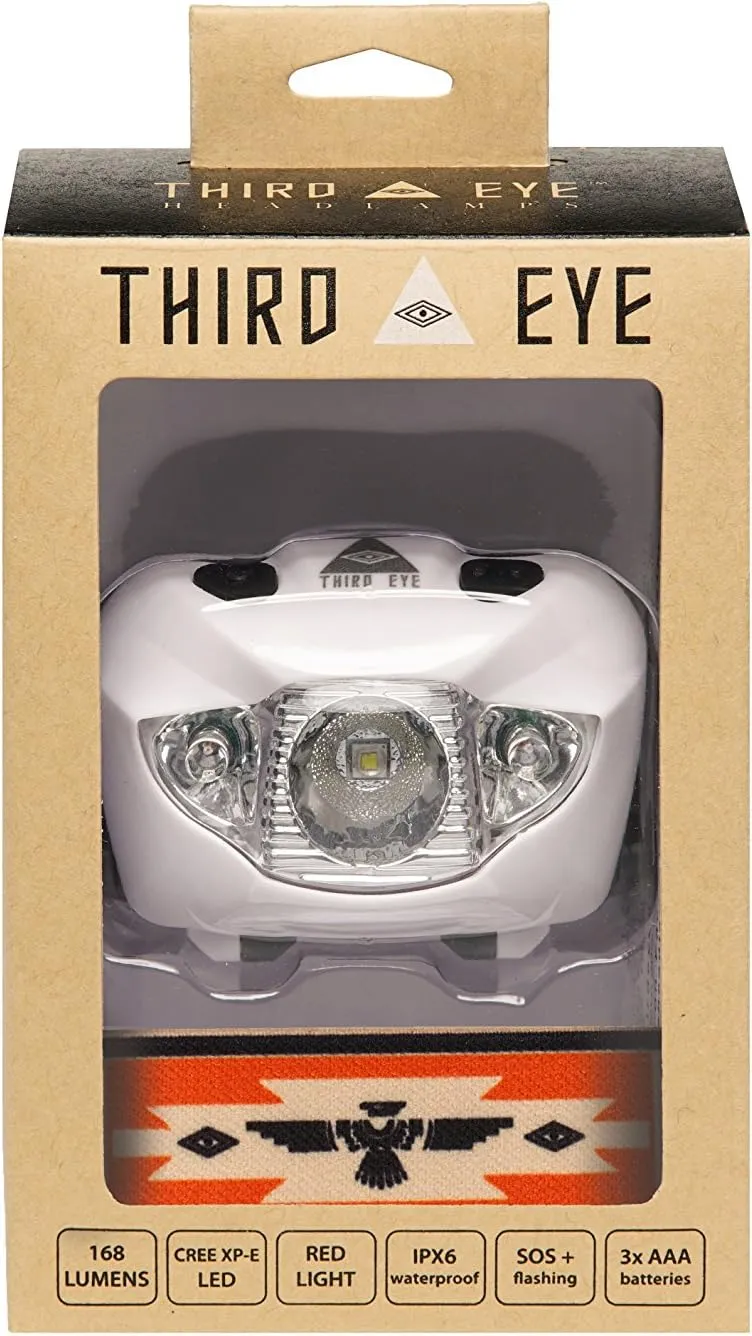 Third Eye Headlamps - Powerful and Stylish Camping LED Headlamp Flashlight - 168 Lumens, Red and White Light, Adjustable Tilt, Multiple Brightness Modes - Lightweight, Durable (Thunderbird)