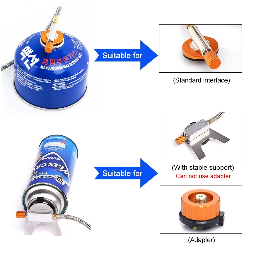 Three Head Foldable Gas Stove Mini Outdoor Windproof Gas Burner with Gas Tank Adapter