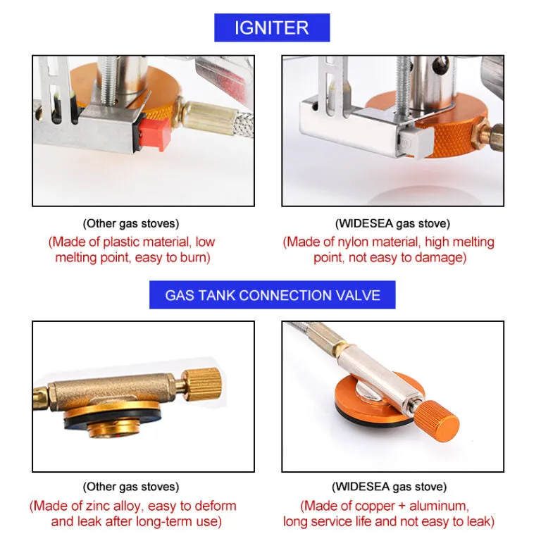 Three Head Foldable Gas Stove Mini Outdoor Windproof Gas Burner with Gas Tank Adapter