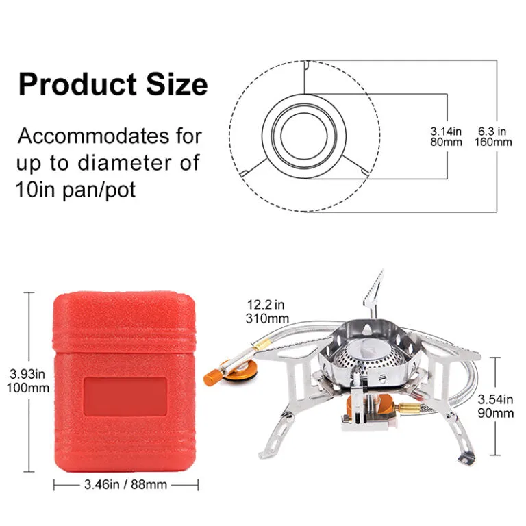 Three Head Foldable Gas Stove Mini Outdoor Windproof Gas Burner with Gas Tank Adapter