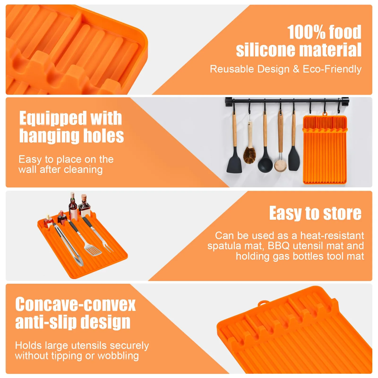 TIKNIK Griddle Tools Mat for Blackstone Griddle Accessories Set, Silicone Griddle Mat for Blackstone, Silicone Grill Mat for Spatula Mat Outdoor BBQ Grill, Grill Side Shelf Mat for Kitchen Counter