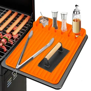 TIKNIK Griddle Tools Mat for Blackstone Griddle Accessories Set, Silicone Griddle Mat for Blackstone, Silicone Grill Mat for Spatula Mat Outdoor BBQ Grill, Grill Side Shelf Mat for Kitchen Counter