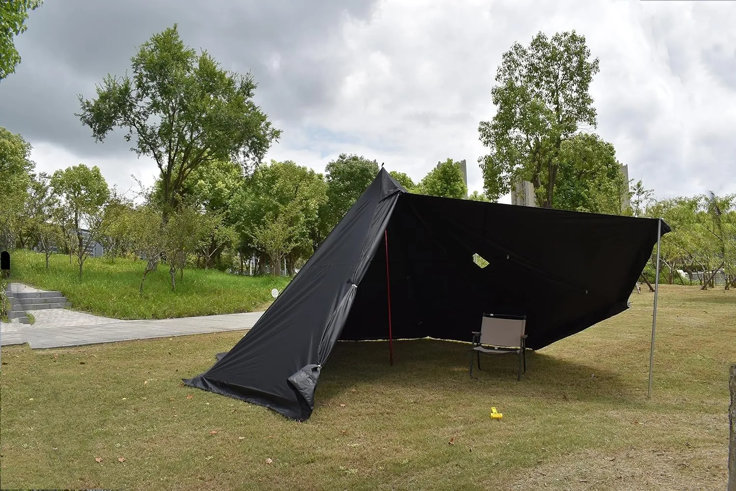 Tipi Tent for 4 Person with Stove Jack Height Adjustable 6.2-7.2feet Camping Tent for Family