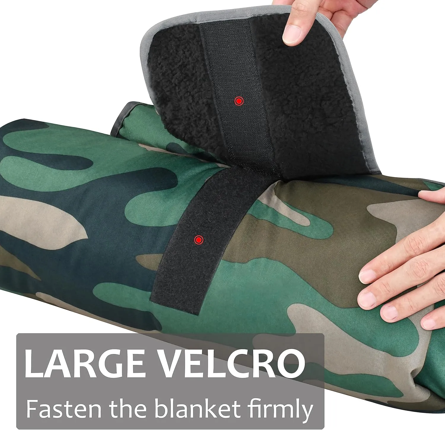 Tirrinia Outdoors Waterproof Camping Blanket,Sherpa Fleece Warm Windproof Soccer Stadium Blanket for Car Football Beach Concerts,51''X 59''