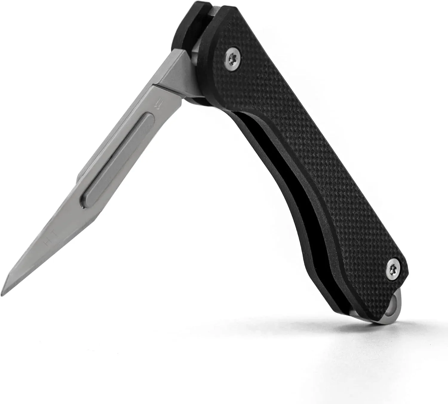 TISUR Keychain Folding Knife, Carbon Steel Scalpel Blades, Real Carbon Fiber Handle, Fishing, Camping, Hunting Knife for Outdoor, everyday carry for men(Black)