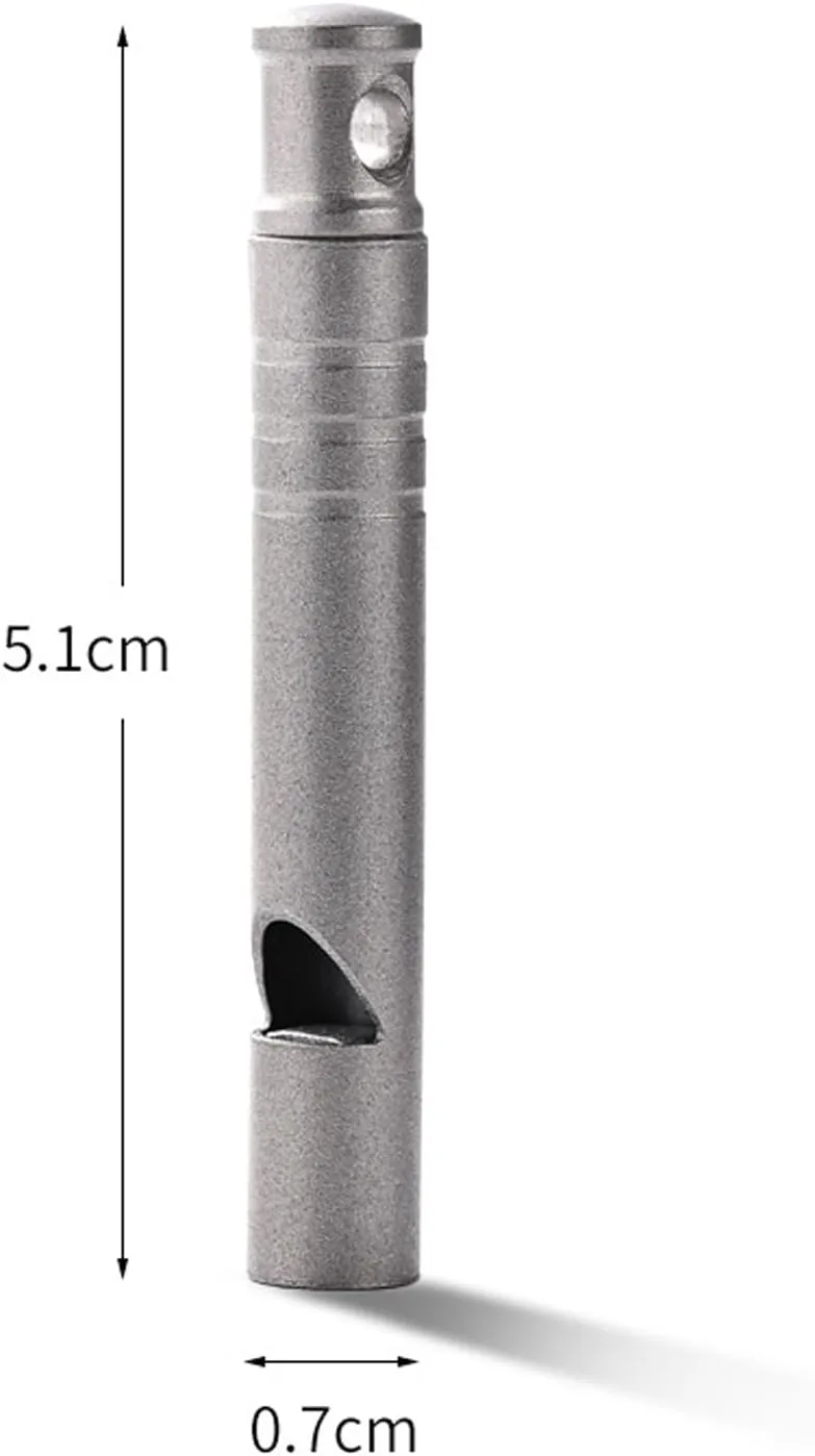 Titanium Whistle 120dB Loud Survival Whistle for Emergency, Camping, Hiking, Hunting, Sports Coaching Keychain Whistle with Lanyard RT014T